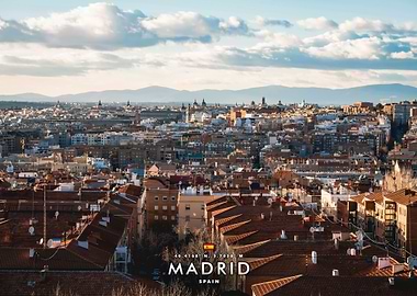 Madrid Cityscape with Coordinates