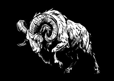 Aggressive Ram Illustration