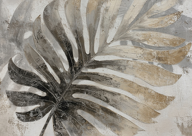 Monstera Leaf Textured Art