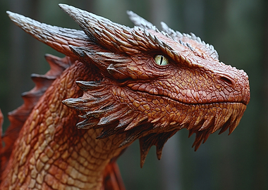 Detailed Dragon Head Sculpture