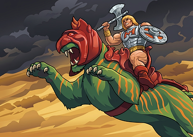 He-Man Riding Battle Cat