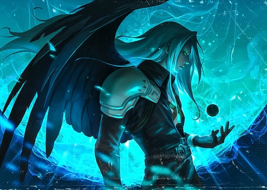 Sephiroth with Black Wings