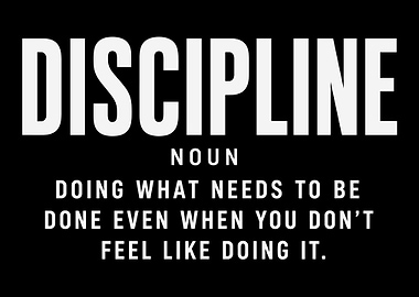 DISCIPLINE Definition Poster - Motivational Typography Wall Art for Success Mindset