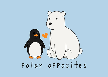 'Polar Opposites' Penguin and Polar Bear