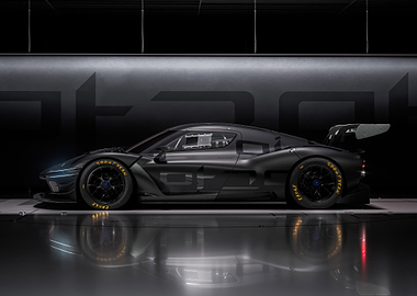 Sleek Black GT Race Car