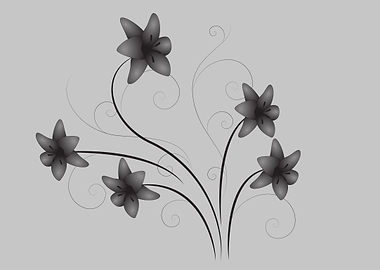 Black and White Floral Swirls