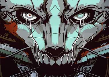 Cyberpunk Wolf Robot