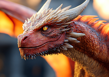 Close-up of a Red Dragon's Head