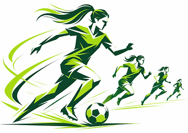 Women's Soccer Team Running