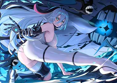 Anime Girl with Blue Eyes and White Hair