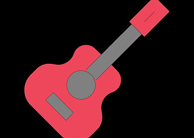 Red Guitar Illustration