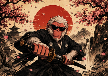 Samurai Monkey with Katana