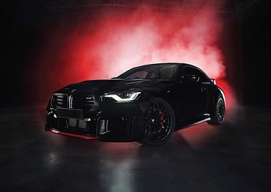 Black BMW M2 Coupe with Red Accents