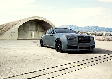 Custom Rolls-Royce Coupe in Desert Landscape