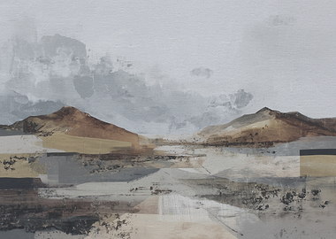 Abstract Mountain Landscape Painting