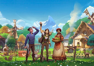 Fantasy Village Characters with Animals