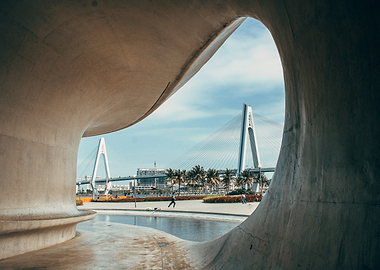 Wormhole Library View of Century Bridge, Hainan