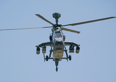 Military Attack Helicopter Tiger in Flight