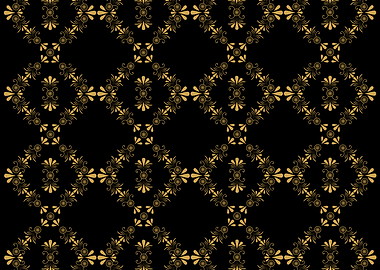 Gold Black Ornamental Diamond Pattern