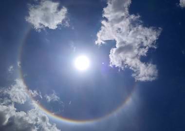 Sun Halo in Blue Sky