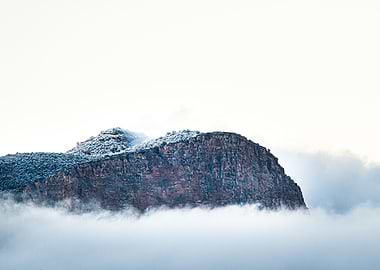 Cloud-Capped Mountain Peak in Sedona