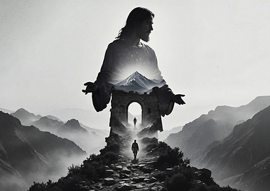Double Exposure Jesus Mountain Path
