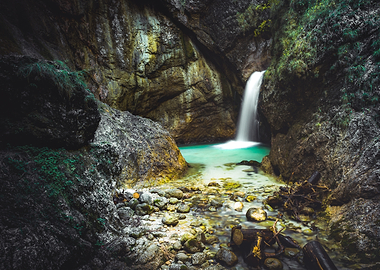 Secluded Waterfall in Rocky Gorge