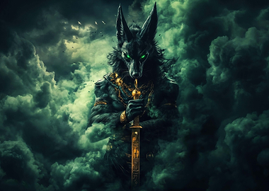Anubis Warrior with Golden Sword