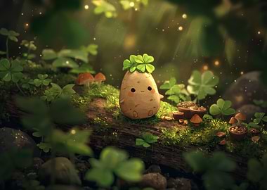 Cute Potato Creature in Forest