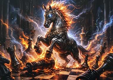 Fiery Chess Knight Rampage