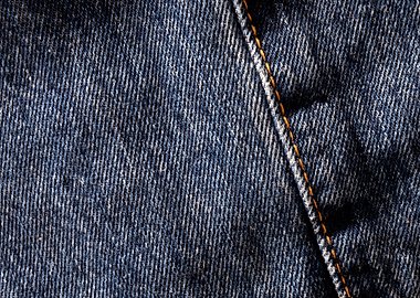 Close-up of Dark Blue Denim Fabric