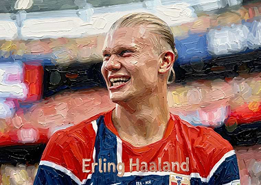 Erling Haaland Oil Painting Portrait