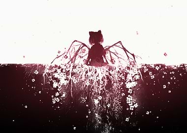 Anime Girl with Cherry Blossom Wings