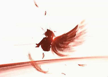 Silhouette of an Angelic Anime Girl