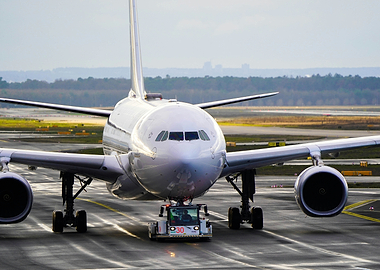 Airplane Being Towed on Tarmac