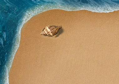 Seashell on a Sandy Beach
