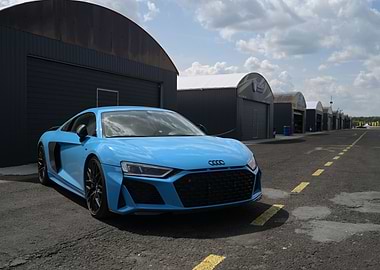 Light Blue Audi R8 Supercar