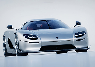 Silver Koenigsegg Gemera Hypercar
