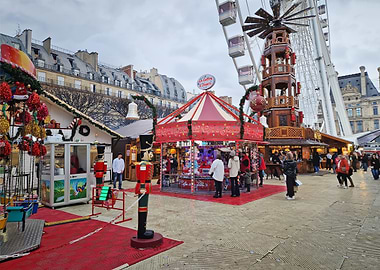 Festive Christmas Market in Paris