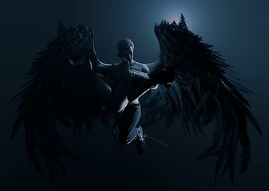Dark Angel Carrying a Demon