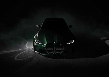 Dark Green BMW M3 Front View