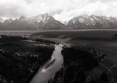 Grand Teton Mountain Range Landscape