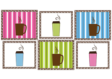 Pinstripe Coffee Square Tiles