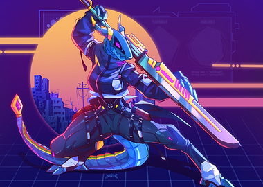Cyberpunk Synth with Energy Sword
