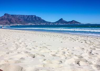 Table Mountain View from Bloubergstrand Beach