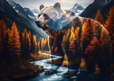 Double Exposure Bear Mountain Landscape