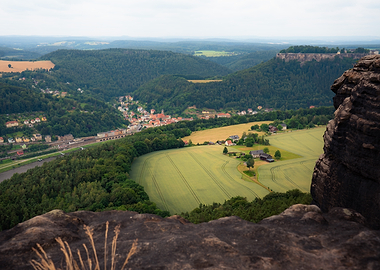 Scenic View of Saxon Switzerland Valley