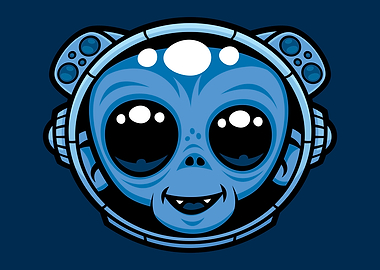 Cute Astronaut Monkey In Space