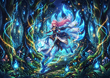 Kitsune Rider in Enchanted Forest