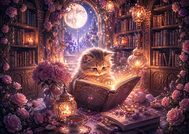 Magical Kitten Reading in Library